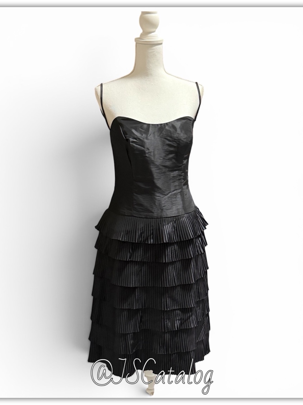 Lazaro black corset top with ruffle skirt dress size 12